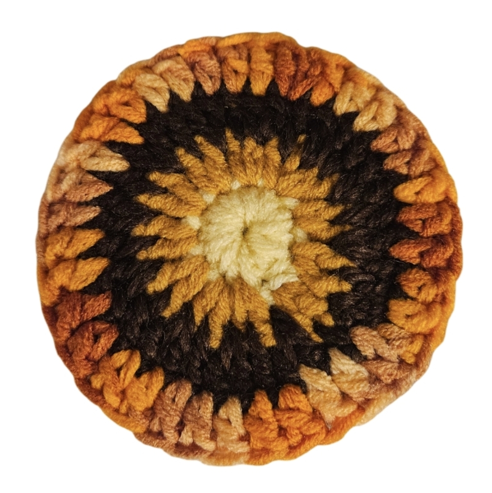 Hand Crafted 2pc Set Crochet Sunflower Coaster Home Decor Floral Retro Mug Rug - Picture 15 of 17